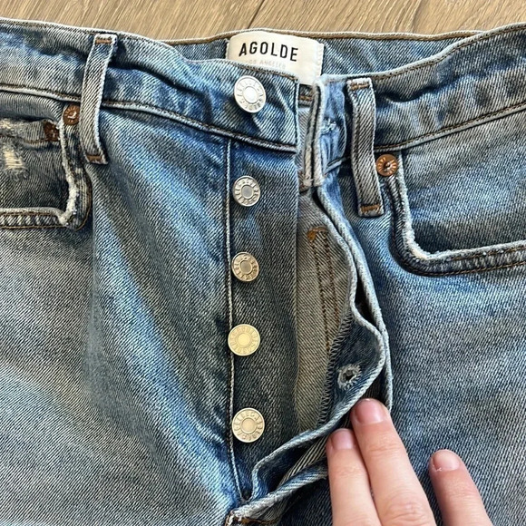 Agolde Denim Cut Off Shorts Nico Size 25 - Picture 7 of 12